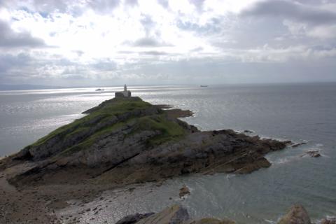 Mumbles Strand und Leuchtturm